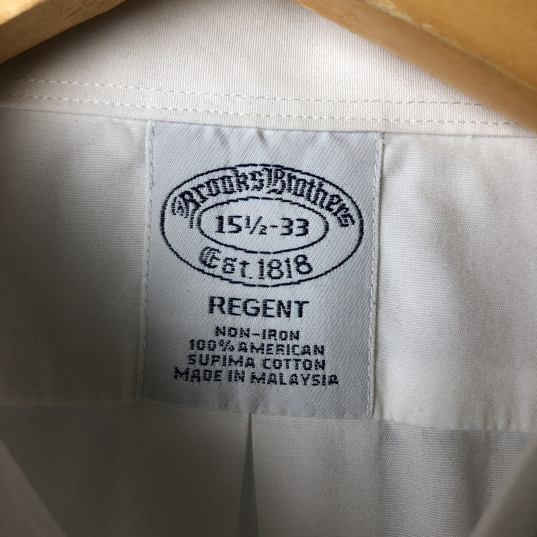Brooks Brothers Est.1818 REGENT Wide Collar Short Sleeve Cotton Shirt Men's M cotton white type Vintage Second Hand