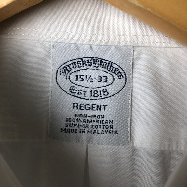 Brooks Brothers Est.1818 REGENT Wide Collar Short Sleeve Cotton Shirt Men's M cotton white type Vintage Second Hand