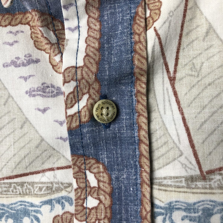 90'S Reyn Spooner DIETRICH VAREZ COLLECTION All-over print button-down Hawaiian aloha shirt box shirt cotton navy blue type Vintage Second Hand