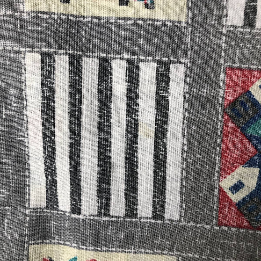 90'S Reyn Spooner Swimsuit Tag Bikini Tag All-over Print Button-down Pullover Hawaiian Aloha Shirt Box Shirt unclear gray type Vintage Second Hand