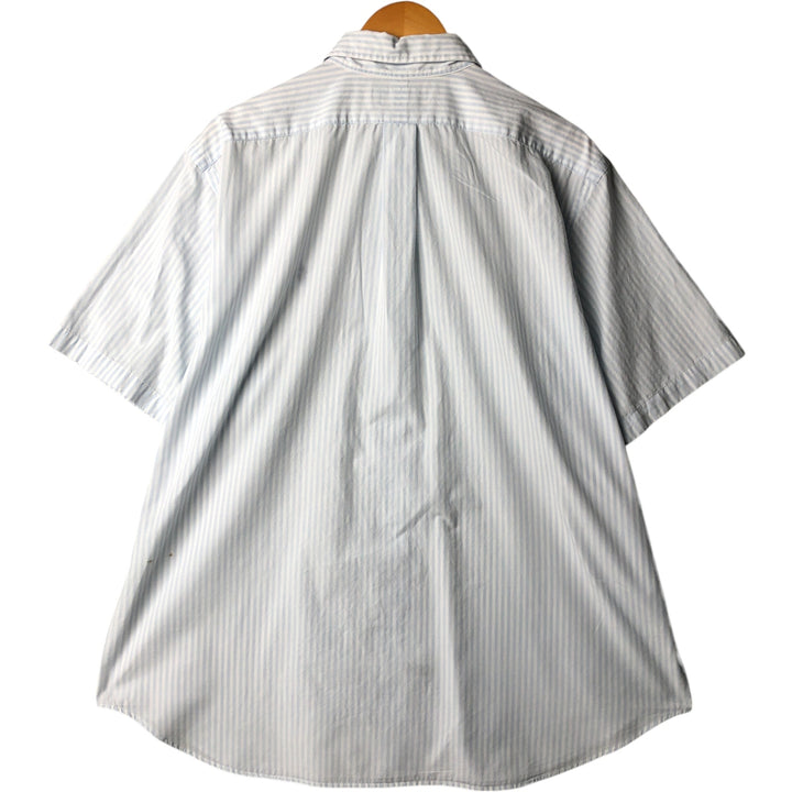 Ralph Lauren Classic Fit short sleeve button down striped shirt, men's XL size cotton white type Vintage Second Hand