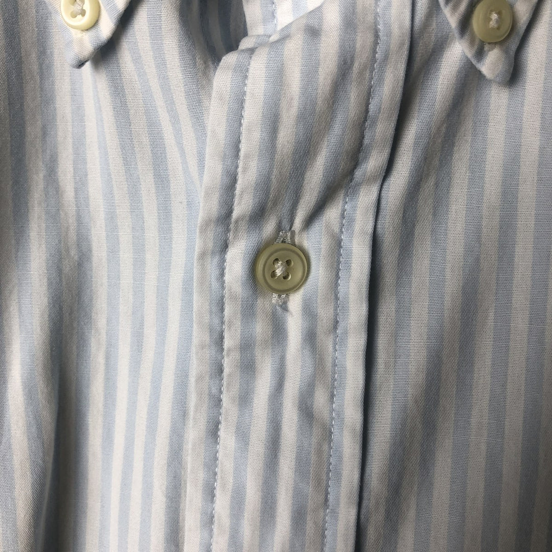 Ralph Lauren Classic Fit short sleeve button down striped shirt, men's XL size cotton white type Vintage Second Hand