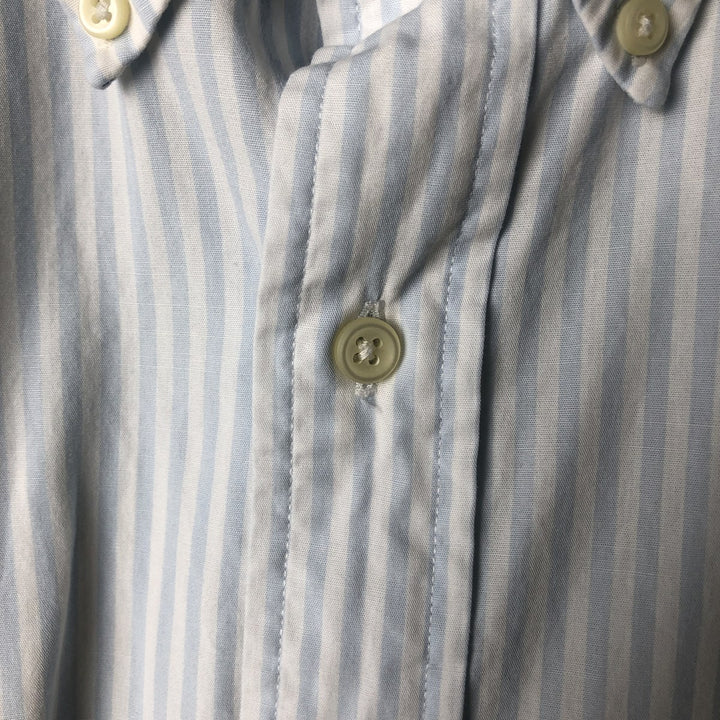 Ralph Lauren Classic Fit short sleeve button down striped shirt, men's XL size cotton white type Vintage Second Hand