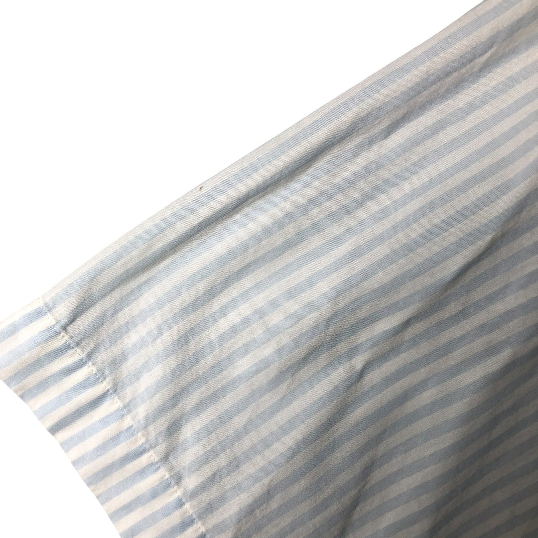 Ralph Lauren Classic Fit short sleeve button down striped shirt, men's XL size cotton white type Vintage Second Hand