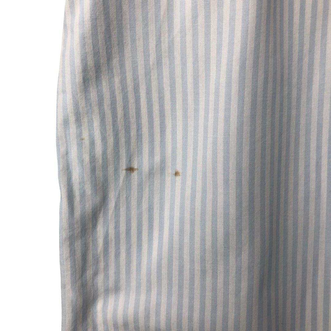 Ralph Lauren Classic Fit short sleeve button down striped shirt, men's XL size cotton white type Vintage Second Hand
