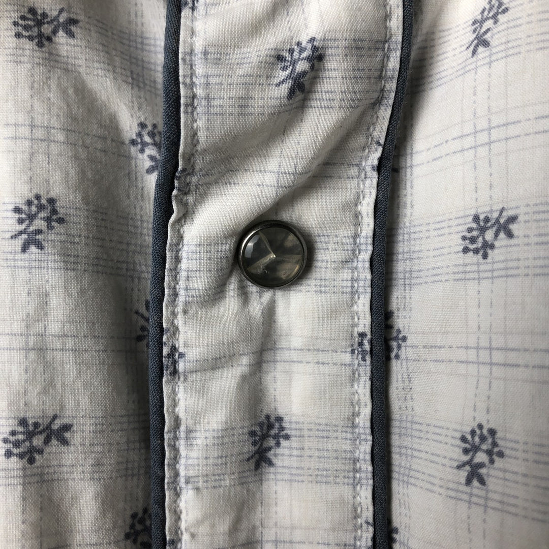 2000'S Ralph Lauren Polo Jeans Company floral print short-sleeved western shirt, men's size M cotton white type Vintage Second Hand