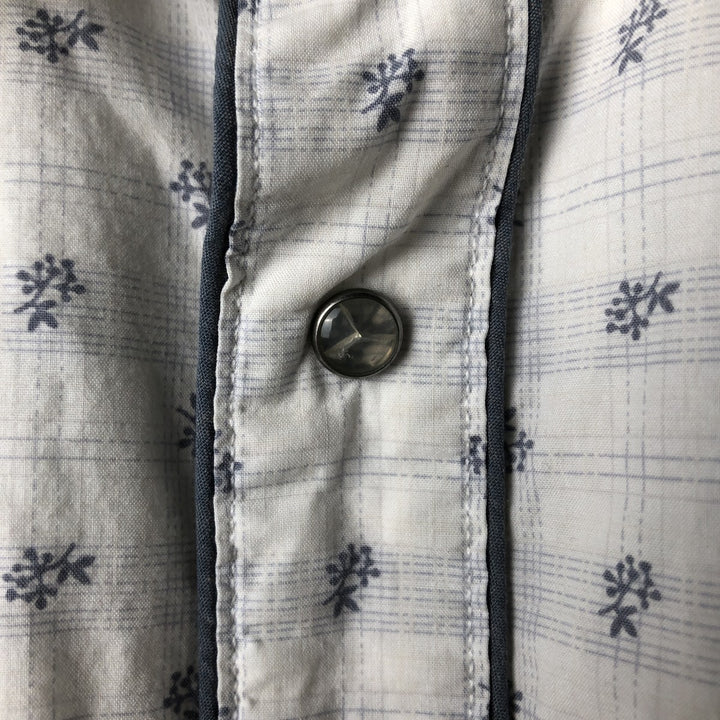 2000'S Ralph Lauren Polo Jeans Company floral print short-sleeved western shirt, men's size M cotton white type Vintage Second Hand