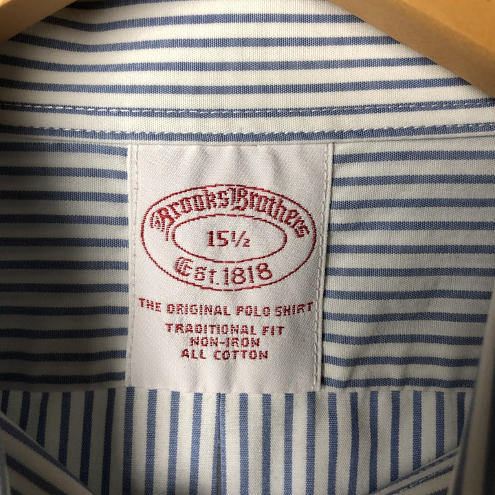 Brooks Brothers Est.1818 Long Sleeve Button-Down Striped Shirt, Men's M Size cotton white type Vintage Second Hand