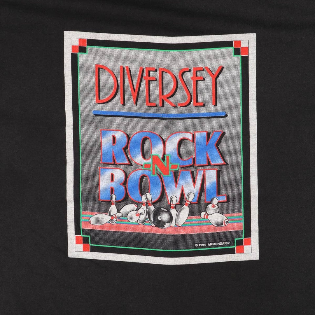 90'S Fruit of the Loom printed T-shirt, made in the USA, men's size L, vintage cotton black type Vintage Second Hand