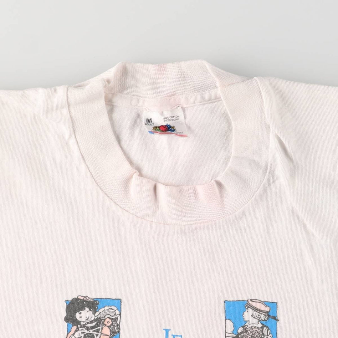 90'S Fruit of the Loom Message Print T-Shirt Made in USA Men's Medium Vintage cotton white type Vintage Second Hand