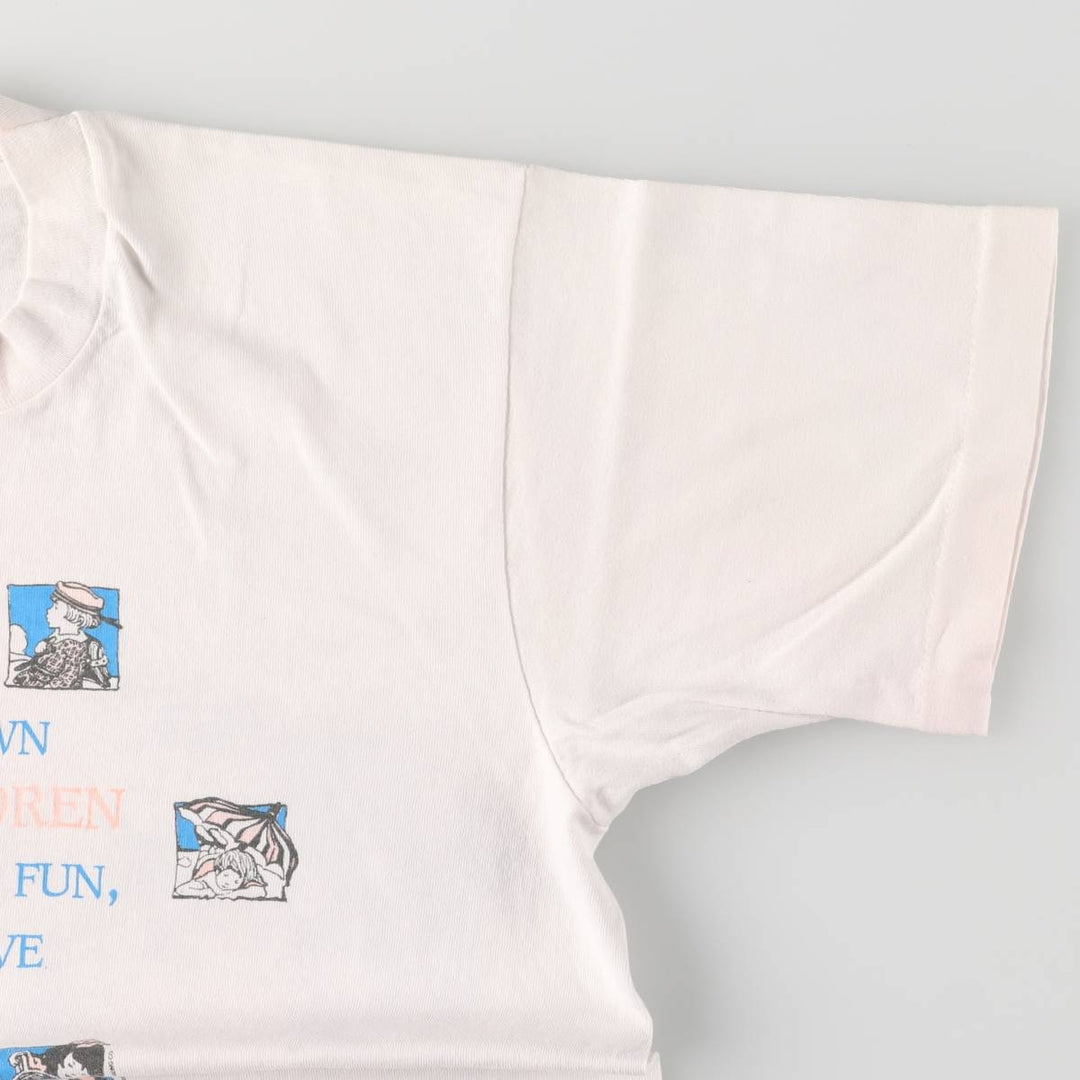 90'S Fruit of the Loom Message Print T-Shirt Made in USA Men's Medium Vintage cotton white type Vintage Second Hand