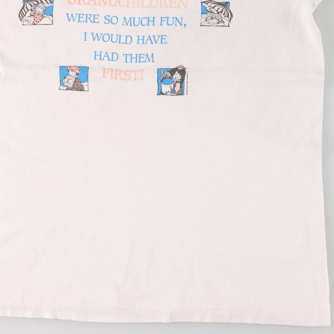 90'S Fruit of the Loom Message Print T-Shirt Made in USA Men's Medium Vintage cotton white type Vintage Second Hand