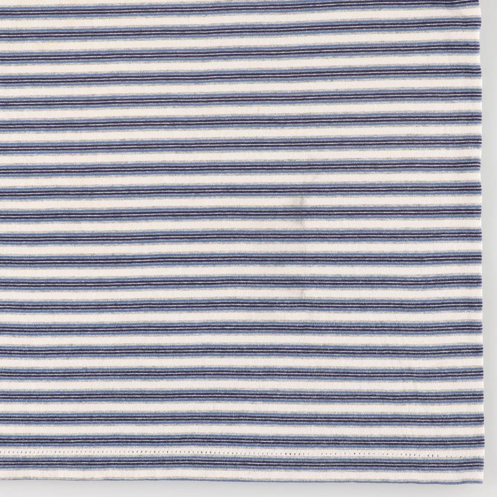 90'S BASIC EDITIONS Striped T-shirt Made in USA Men's L size Vintage cotton blue type Vintage Second Hand