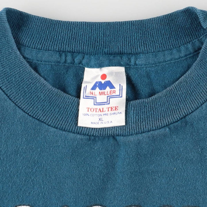 90'S HLMILLER HANG LOOSE Hang Loose Printed T-shirt Made in USA Men's XL Vintage cotton green type Vintage Second Hand