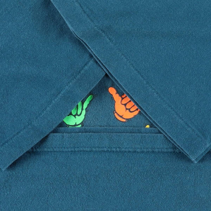 90'S HLMILLER HANG LOOSE Hang Loose Printed T-shirt Made in USA Men's XL Vintage cotton green type Vintage Second Hand