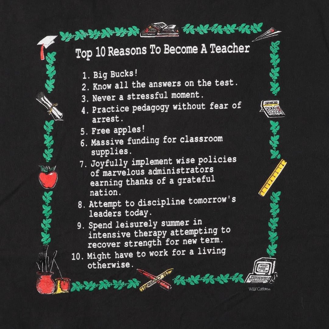 90'S Hanes BEEFY-T Message Print T-Shirt Made in USA Men's XL Vintage cotton black type Vintage Second Hand