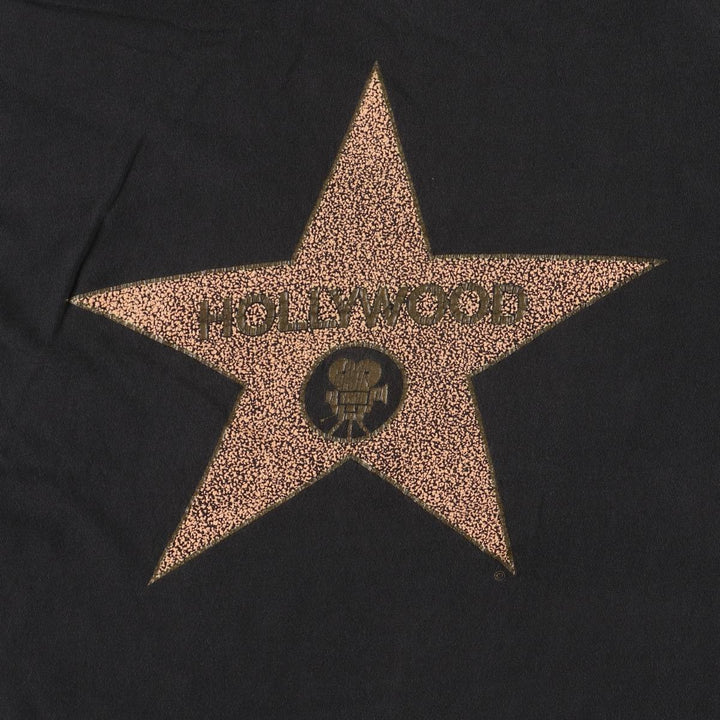 90'S MURINA Print T-shirt HOLLYWOOD USA Made Men's XL Vintage cotton black type Vintage Second Hand