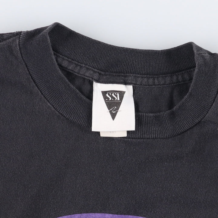 Vintage 90'S SSI Print T-shirt, Men's Size L cotton black type Vintage Second Hand