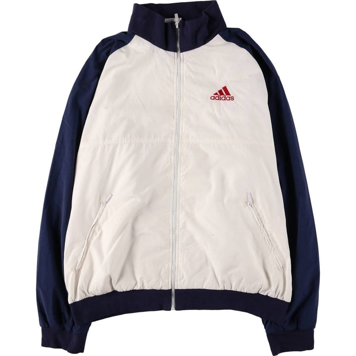 80s~90'S Adidas Back Logo Windbreaker Men's L Size Vintage polyester white type Vintage Second Hand