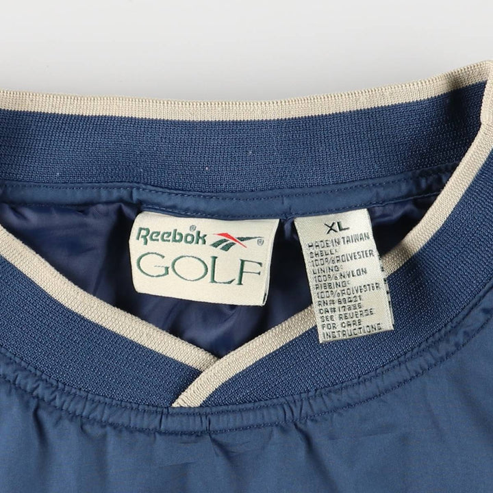 90'S Reebok Golf V-neck warm-up pullover, men's XL size, vintage polyester navy blue type Vintage Second Hand