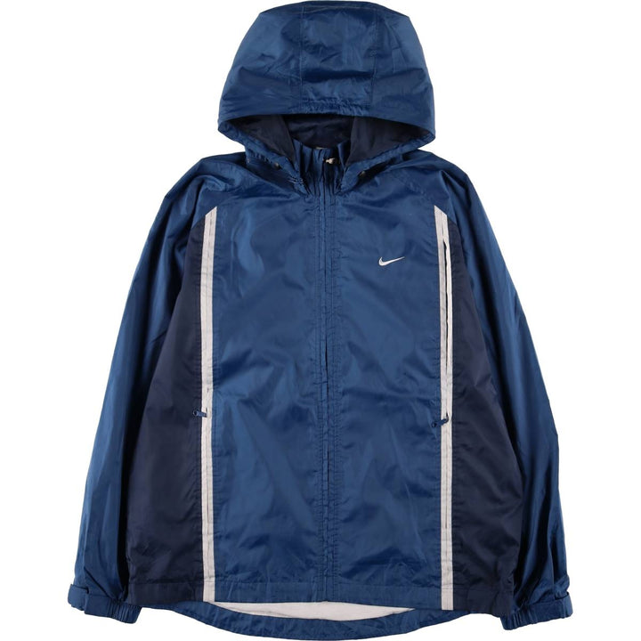 2000'S Nike Hooded Windbreaker, Men's Size Medium polyester blue type Vintage Second Hand