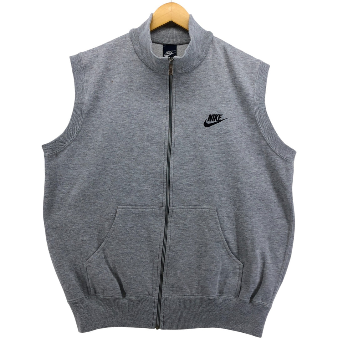 80'S Nike Navy Tag High Neck Sweat Vest Men's XL Size Vintage unclear gray type Vintage Second Hand