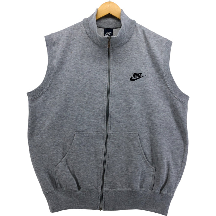 80'S Nike Navy Tag High Neck Sweat Vest Men's XL Size Vintage unclear gray type Vintage Second Hand