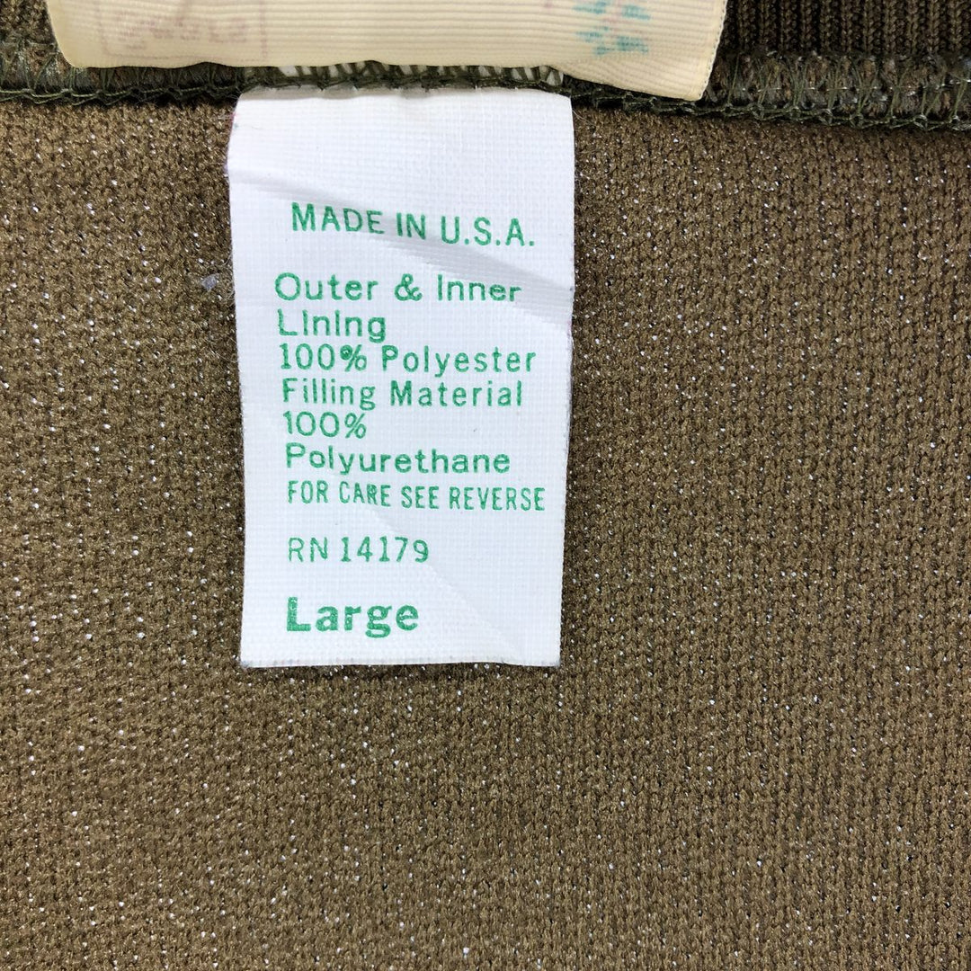 80'S Sears FIELDMASTER Camouflage Pattern Woodland Camo Vest Made in USA Men's L Size Vintage polyester Khaki type sage green Vintage Second Hand