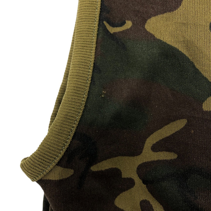 80'S Sears FIELDMASTER Camouflage Pattern Woodland Camo Vest Made in USA Men's L Size Vintage polyester Khaki type sage green Vintage Second Hand