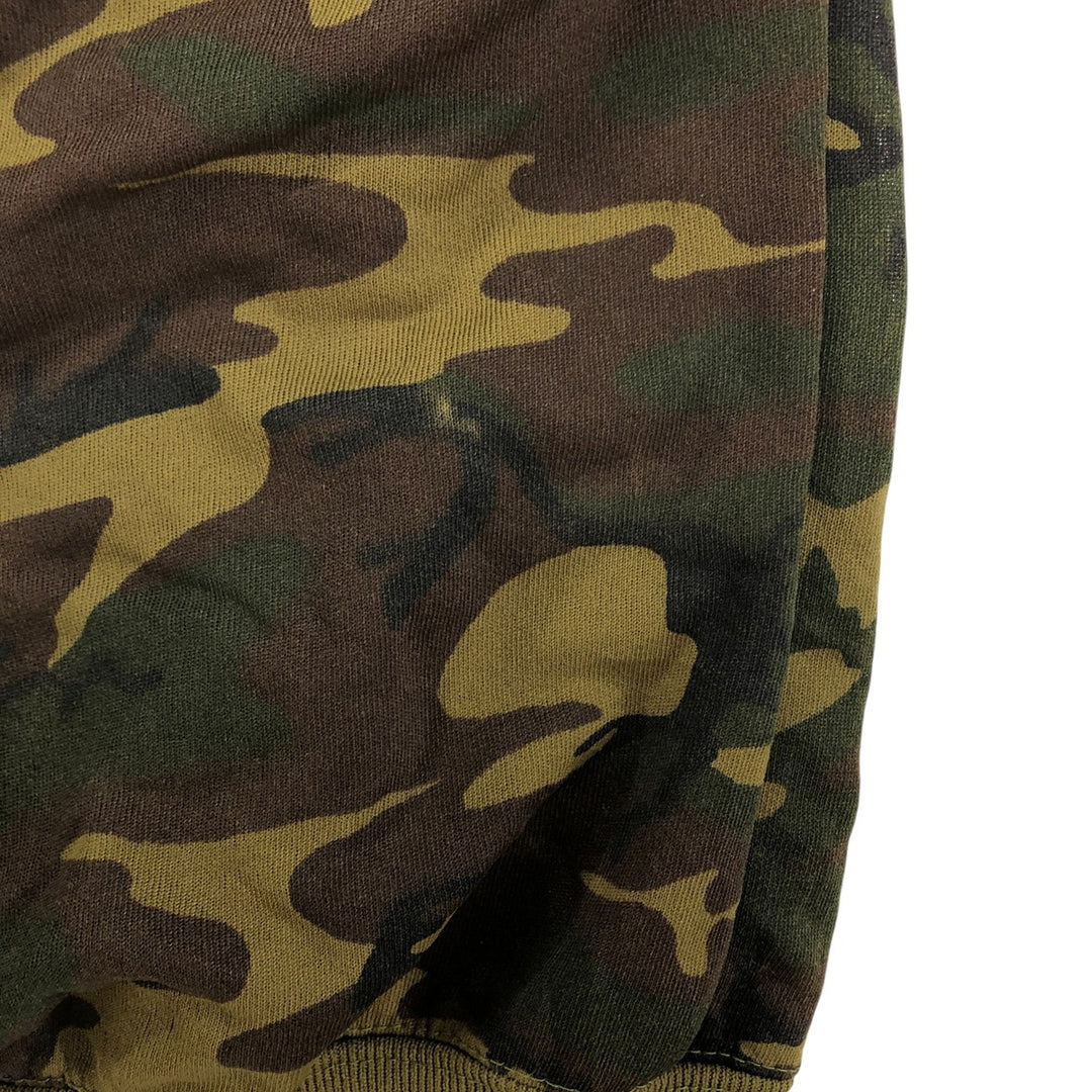 80'S Sears FIELDMASTER Camouflage Pattern Woodland Camo Vest Made in USA Men's L Size Vintage polyester Khaki type sage green Vintage Second Hand