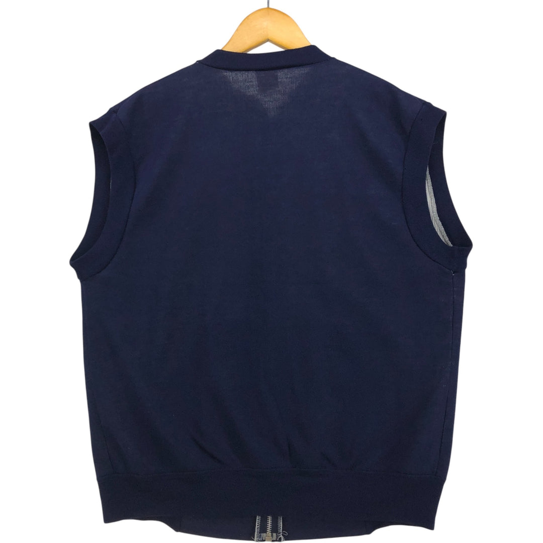 80'S ACE SPORTSWEAR INC Vest Made in USA Men's L Size Vintage acrylic navy blue type Vintage Second Hand