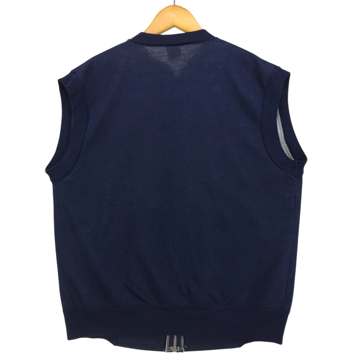 80'S ACE SPORTSWEAR INC Vest Made in USA Men's L Size Vintage acrylic navy blue type Vintage Second Hand