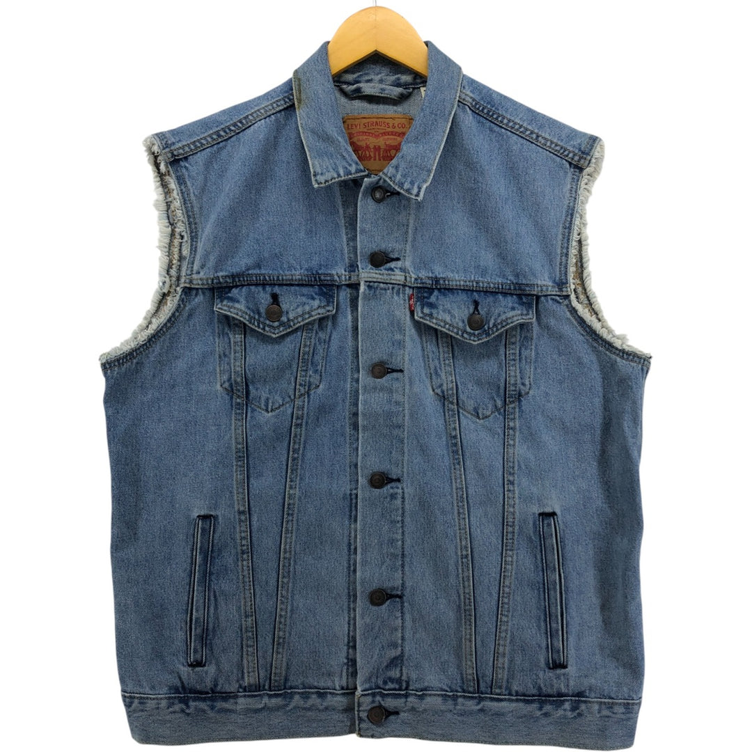 Levi's Cut-off Denim Vest, Men's Size L cotton blue type Vintage Second Hand