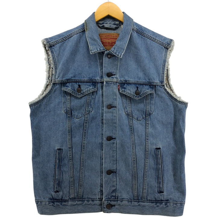 Levi's Cut-off Denim Vest, Men's Size L cotton blue type Vintage Second Hand