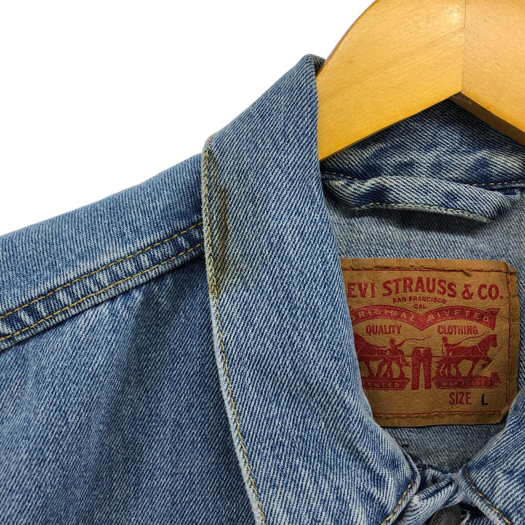 Levi's Cut-off Denim Vest, Men's Size L cotton blue type Vintage Second Hand