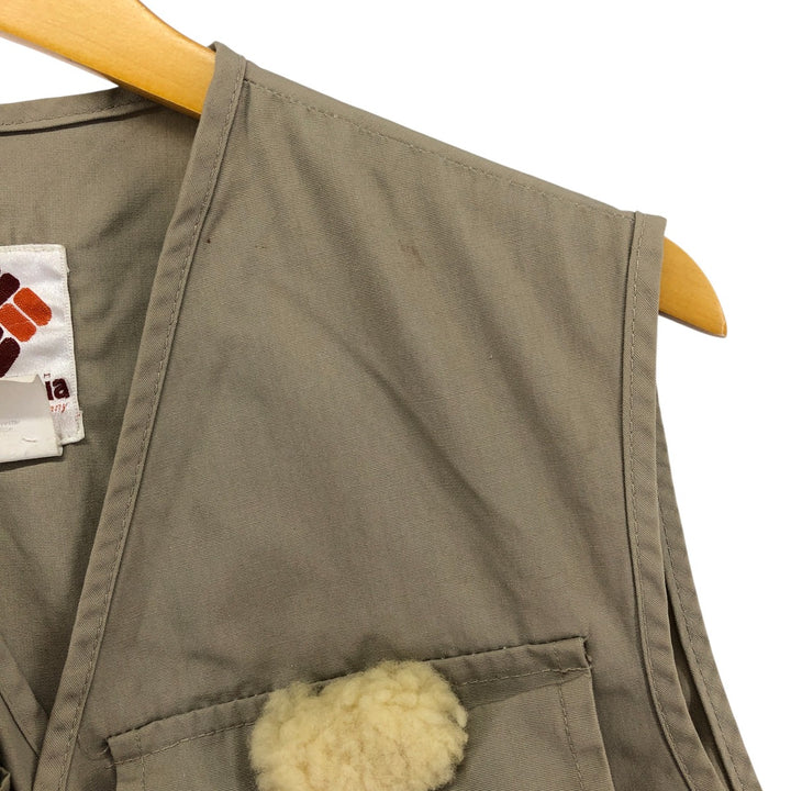 Vintage 1970'S Columbia Yellowstone Tag Fishing Vest, Men's Size Medium polyester Beige type Vintage Second Hand