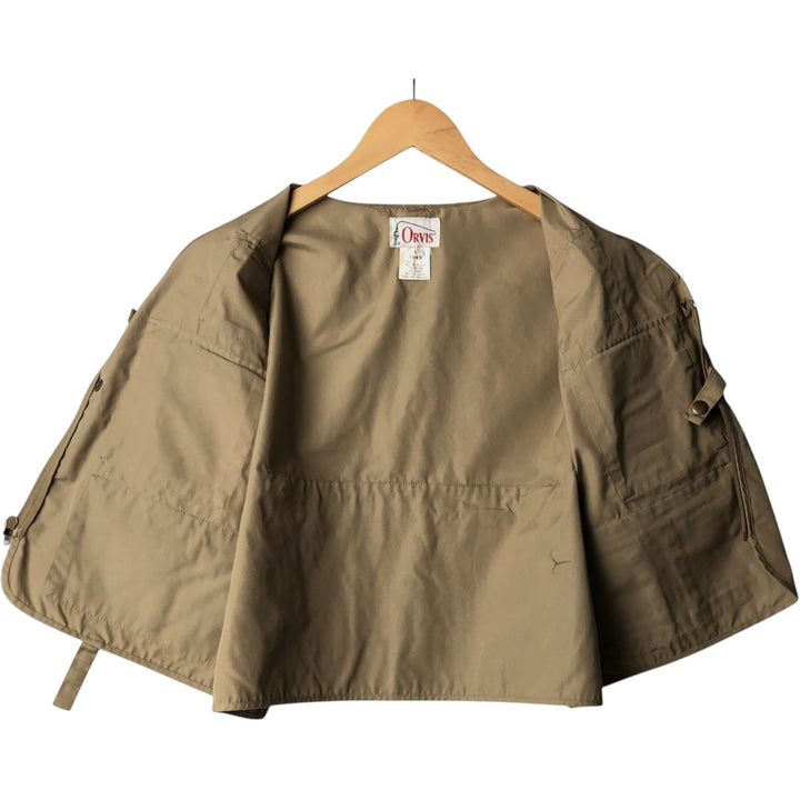 80's Orvis fishing vest, men's size L polyester brown type Vintage Second Hand