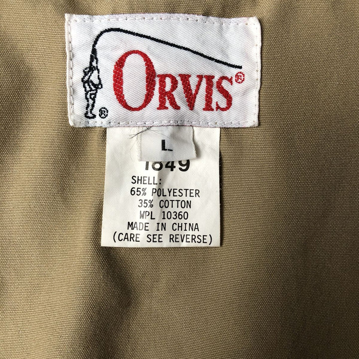 80's Orvis fishing vest, men's size L polyester brown type Vintage Second Hand