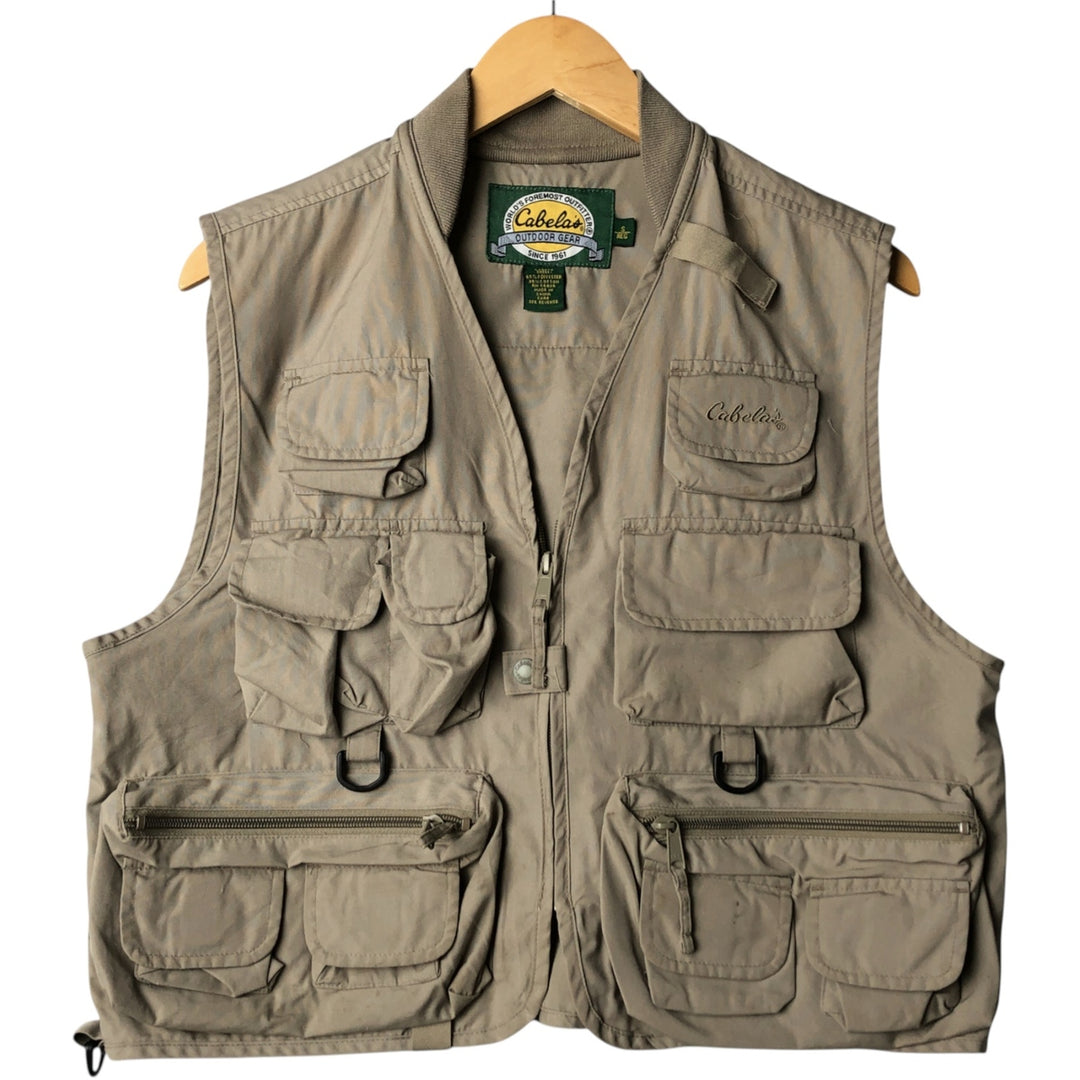 Cabelas Fishing Vest, Men's S Size polyester Beige type Vintage Second Hand