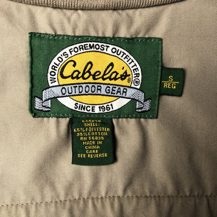 Cabelas Fishing Vest, Men's S Size polyester Beige type Vintage Second Hand