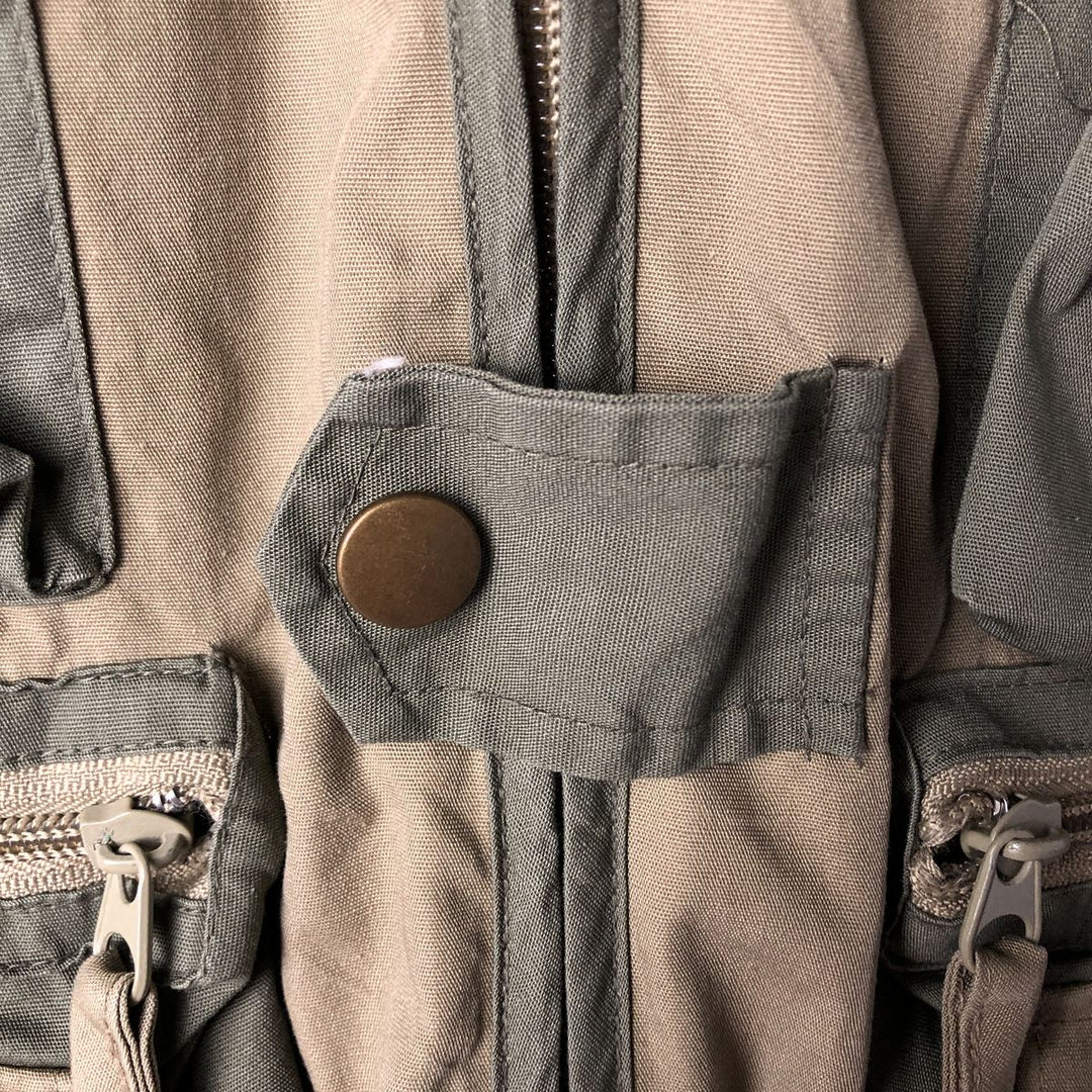 90'S SPORTSMAN'S Safari Vest, Men's M size cotton green type Vintage Second Hand