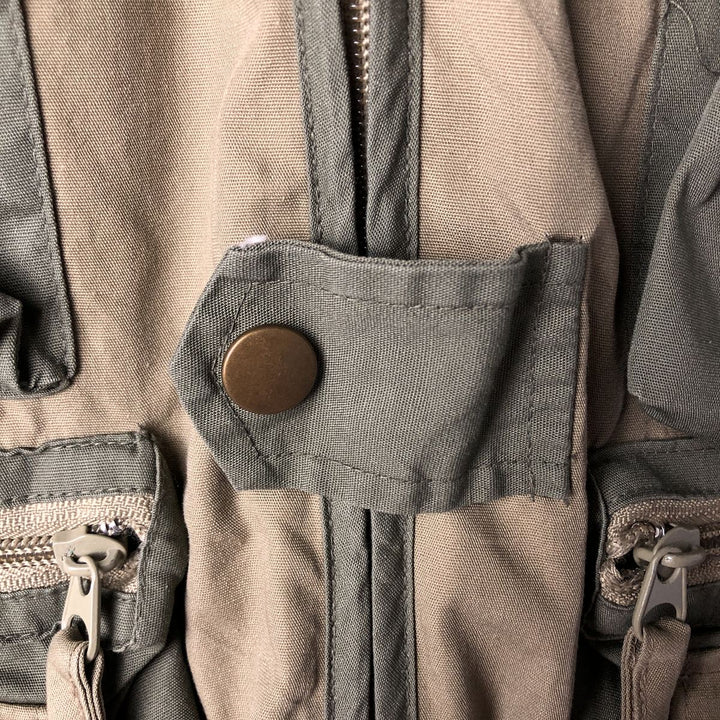 90'S SPORTSMAN'S Safari Vest, Men's M size cotton green type Vintage Second Hand