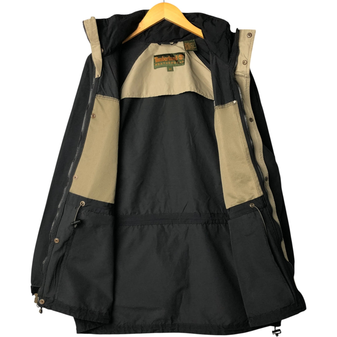 90s-00'S Timberland WEATHERGEAR windbreaker, men's size M cotton black type Vintage Second Hand