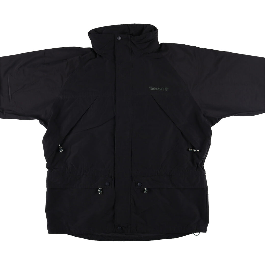 90s-00'S Timberland WEATHERGEAR windbreaker, men's size L cotton black type Vintage Second Hand