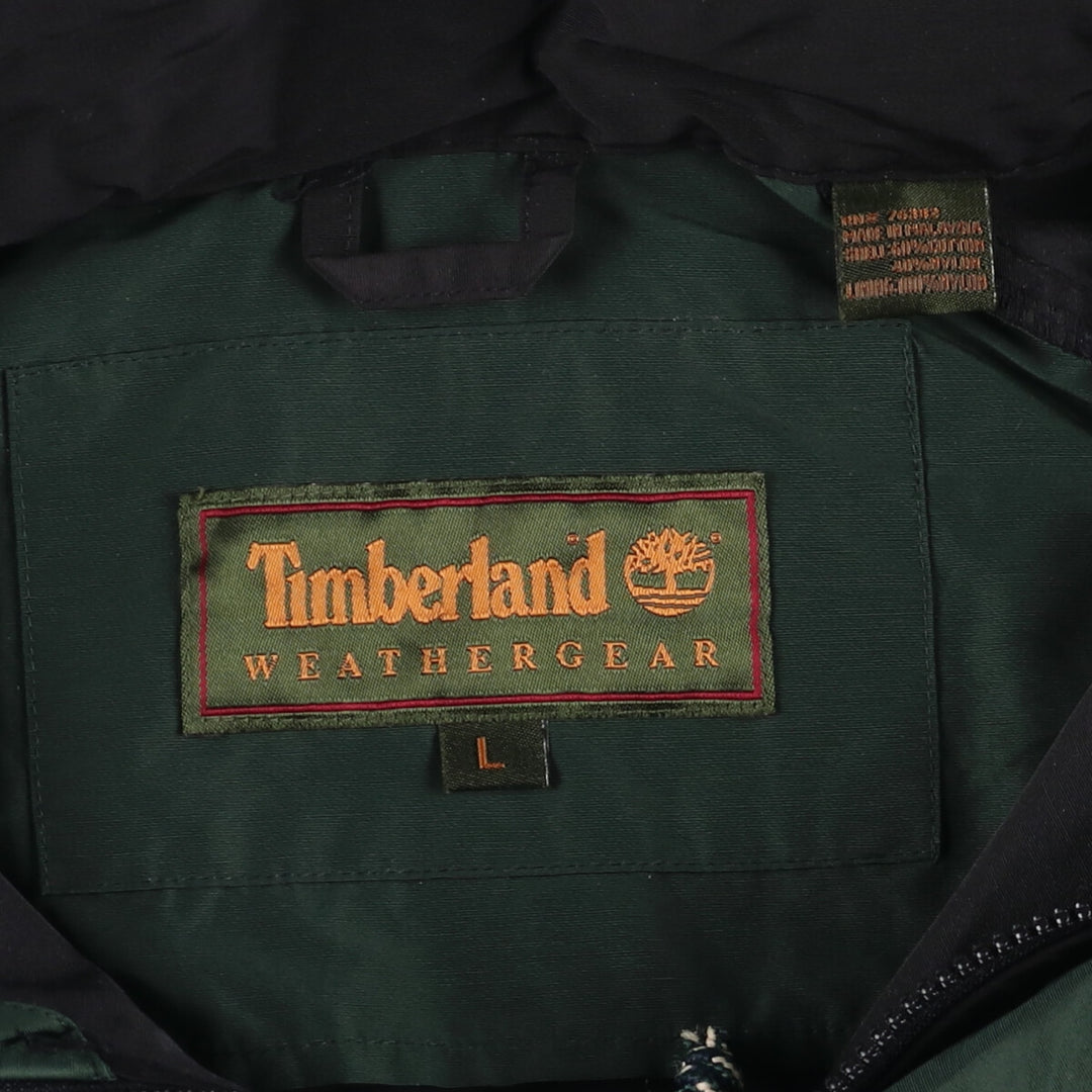 90s-00'S Timberland WEATHERGEAR windbreaker, men's size L cotton black type Vintage Second Hand