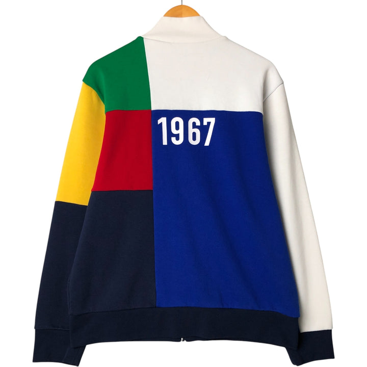 Ralph Lauren POLO RALPH LAUREN Crazy Pattern Jersey Track Jacket, Men's Size L cotton white type Vintage Second Hand