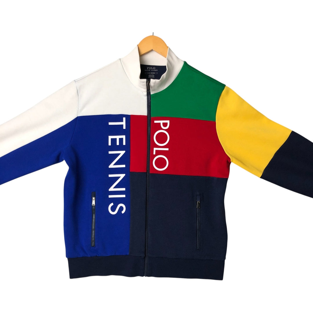 Ralph Lauren POLO RALPH LAUREN Crazy Pattern Jersey Track Jacket, Men's Size L cotton white type Vintage Second Hand