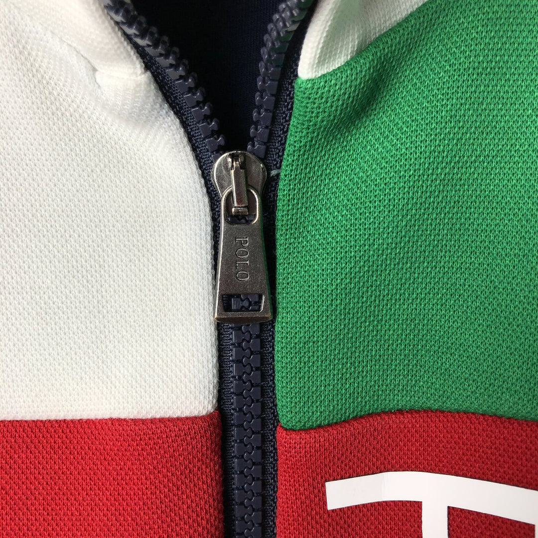 Ralph Lauren POLO RALPH LAUREN Crazy Pattern Jersey Track Jacket, Men's Size L cotton white type Vintage Second Hand