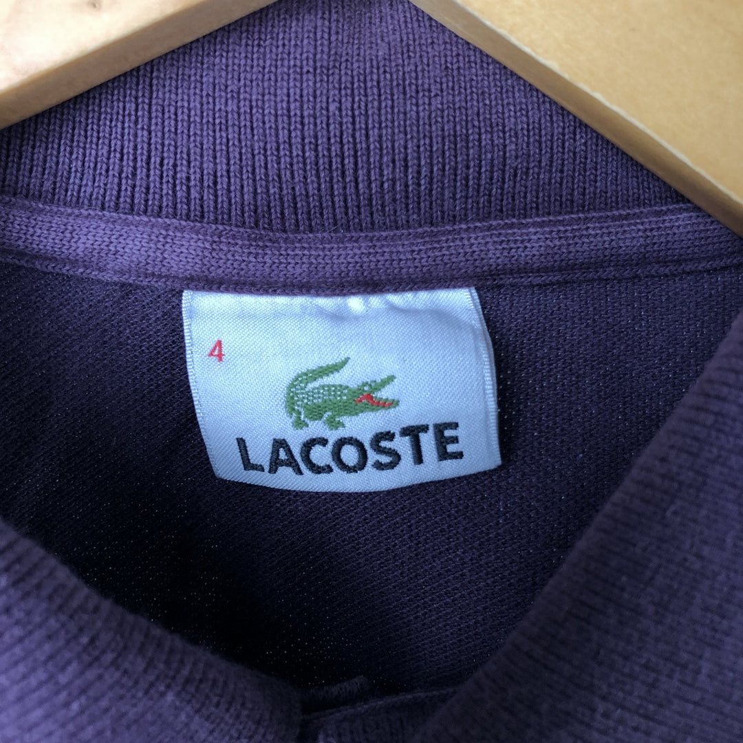 Lacoste LACOSTE Short Sleeve Polo Shirt Size 4 Men's M cotton Red type red-purple Vintage Second Hand