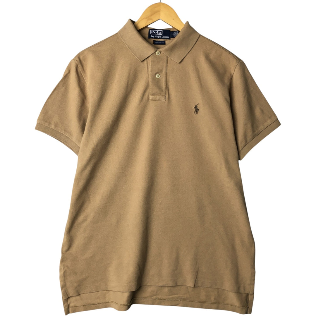 Ralph Lauren POLO by Ralph Lauren short sleeve polo shirt, men's size L cotton Beige type Vintage Second Hand